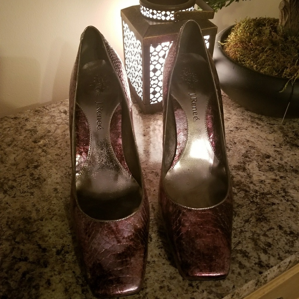 J.Renee Purple Snake Skin Heels